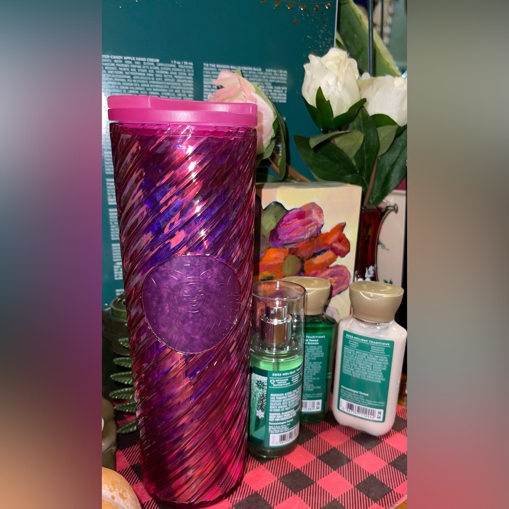 NWT Starbucks travel cup swirls Vanilla Bean Noel BBW Travel set 🎄🎄